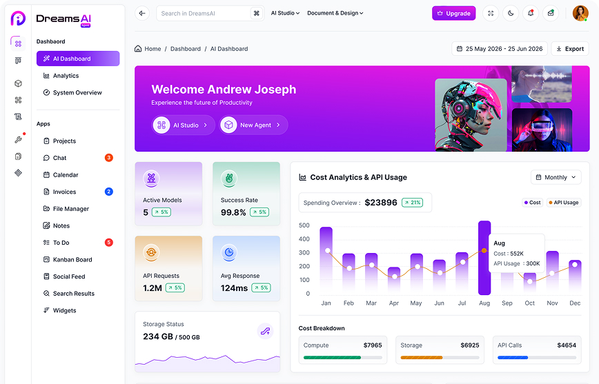 DreamsAI Dashboard Preview